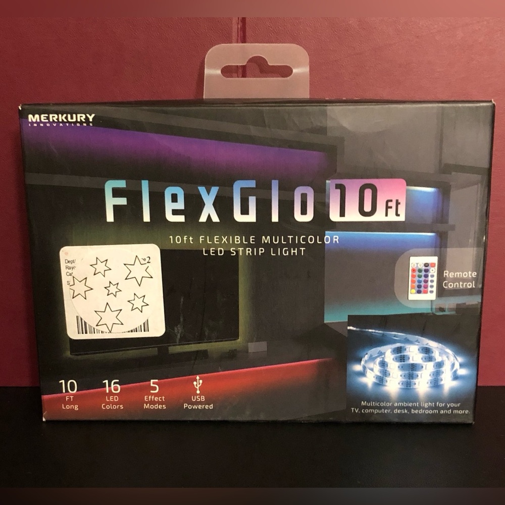Merkury Innovations FlexGlo 10ft Flexible Multicolor LED Strip Light - Remote